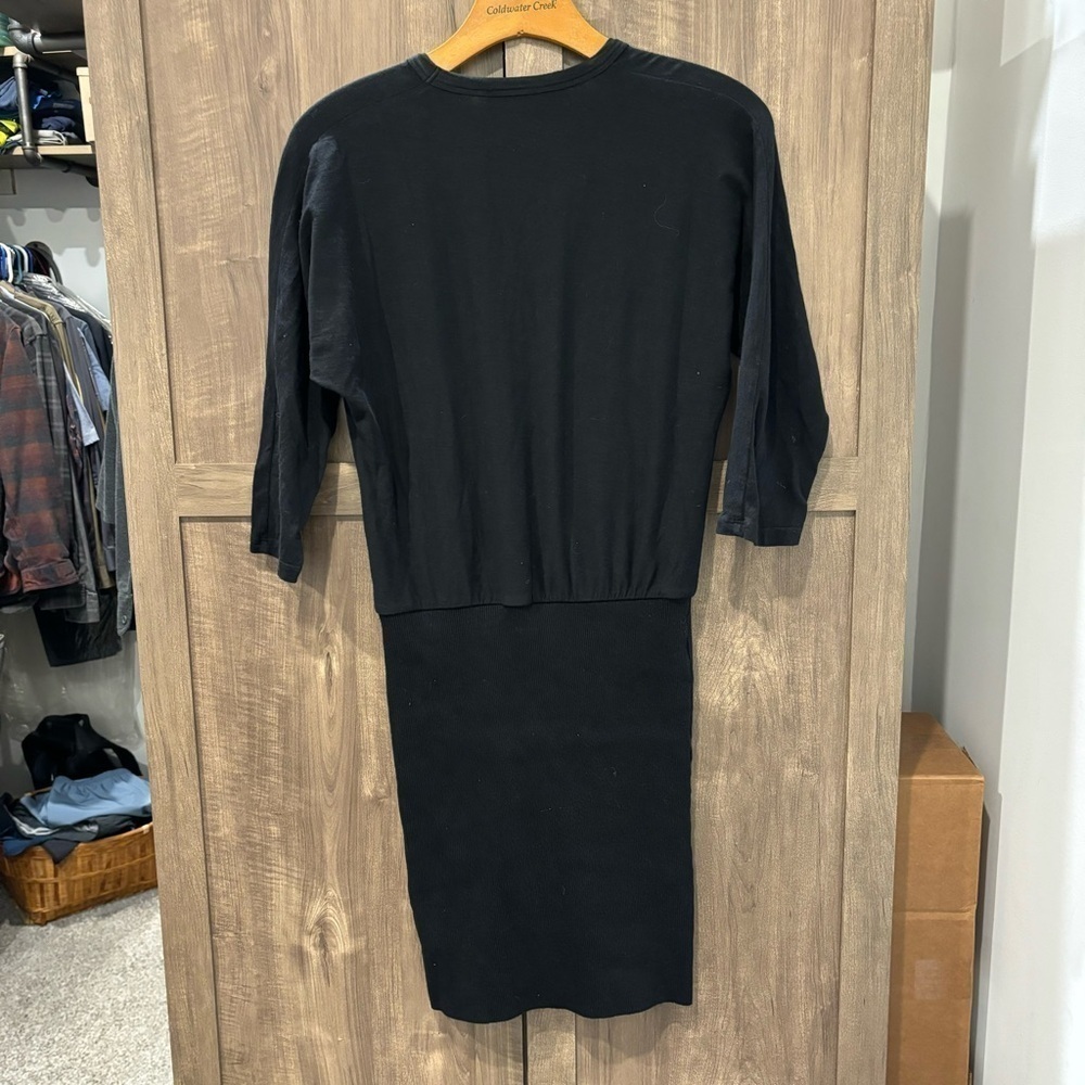 James Perse Los Angeles Mixed Media Dolman Blouson Dress Size 0 (XS) Black - Picture 9 of 13